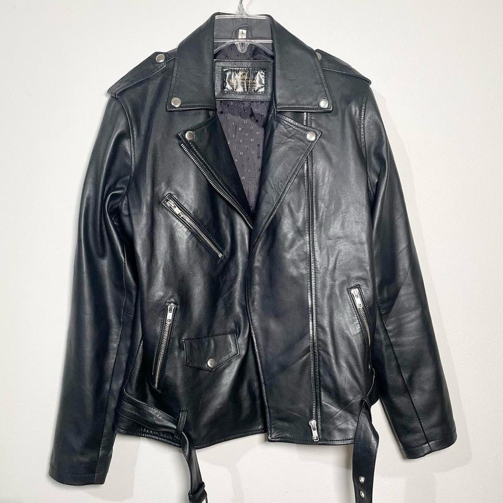 Classic Black Leather Moto Jacket